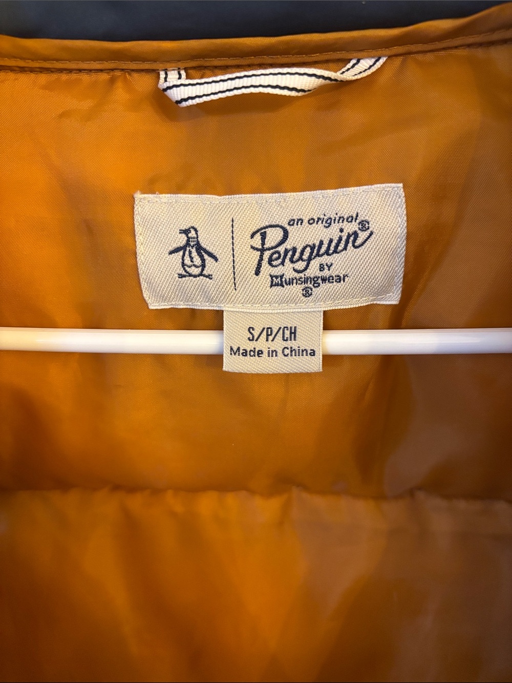 Original Penguin Navy, Mustard & Cream Colorblock Puffer Vest - Picture 4 of 6